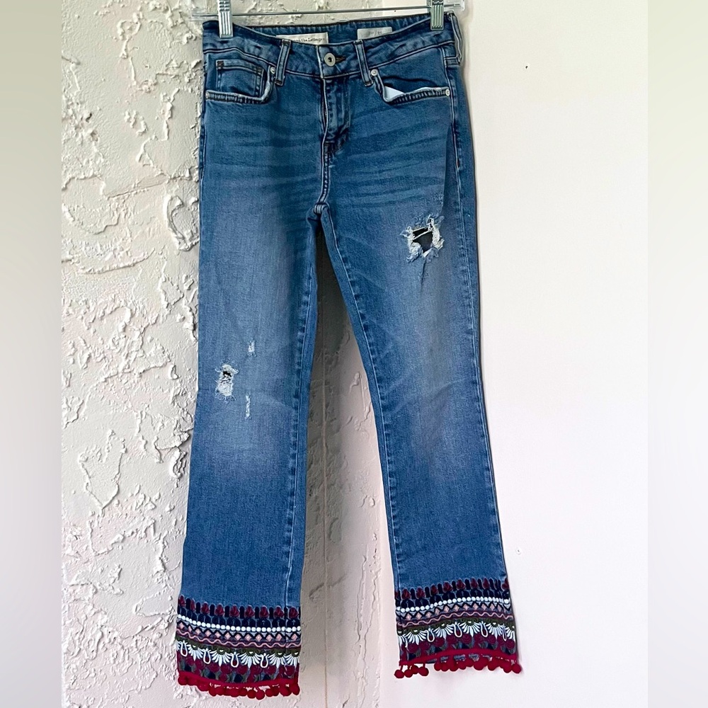 Pilcro and the Letterpress - Embroidered Cuff Jeans